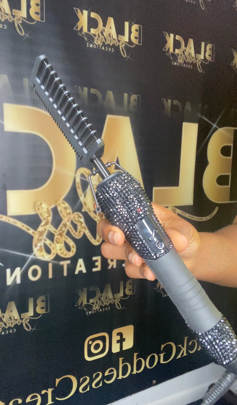 Black Blinged out Hotcomb